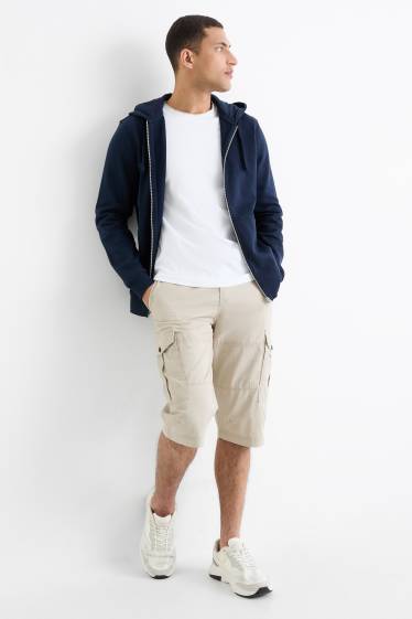 Uomo - Bermuda cargo con cintura - beige