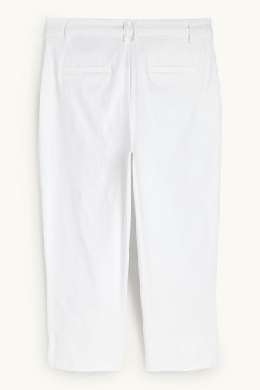 Damen - Caprihose - Mid Waist - Slim Fit - weiss