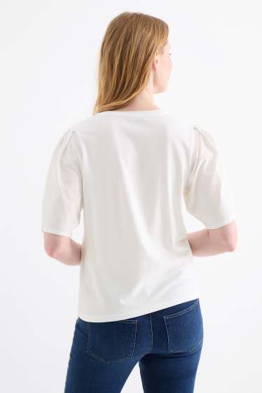 Women - T-shirt - regular fit - white