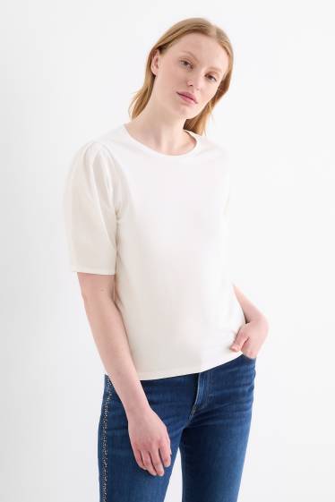 Women - T-shirt - regular fit - white