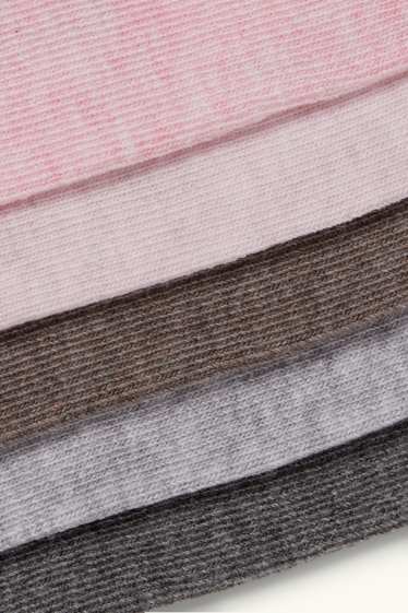 Donna - Confezione da 5 - calzini corti - grigio / rosa