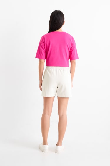 Femmes - Short basique en molleton - blanc