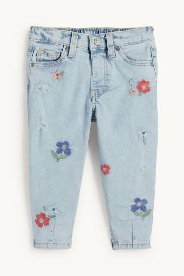 Enfants filles - Fleurs - relaxed jean - LYCRA® - jean bleu clair