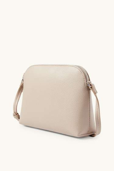 Damen - Umhängetasche - Lederimitat - hellbeige