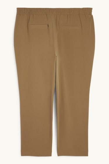 Dona - Pantalons de tela - mid waist - tapered fit - caqui