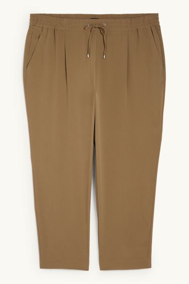 Dona - Pantalons de tela - mid waist - tapered fit - caqui