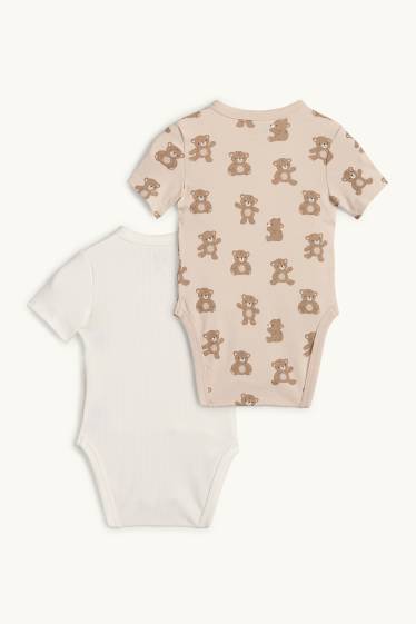 Unisex - Multipack 2 buc. - ursuleț de pluș - body petrecut bebeluși - bej deschis