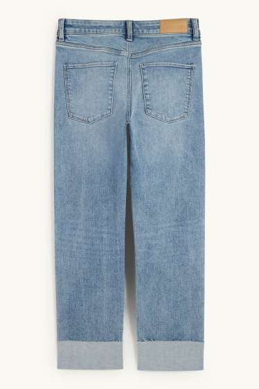 Damen - Crop Straight Jeans - Mid Waist - LYCRA® - helljeansblau