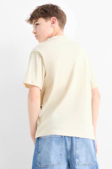 Kinderen: jongens - Set van 2 - Minecraft - T-shirt - zwart / beige