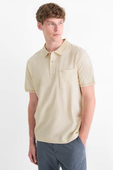 Heren - Poloshirt - regular fit - gestreept - beige
