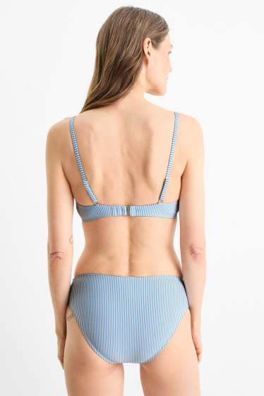 Damen - Bikini-Top - wattiert - LYCRA® XTRA LIFE™ - gestreift - weiß / hellblau
