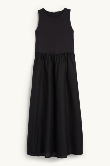Damen - Fit & Flare Kleid - schwarz
