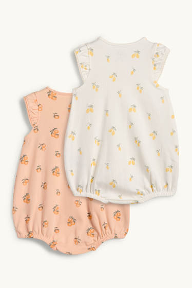 Baby Mädchen - Multipack 2er - Orangen und Zitronen - Baby-Schlafanzug - rosa