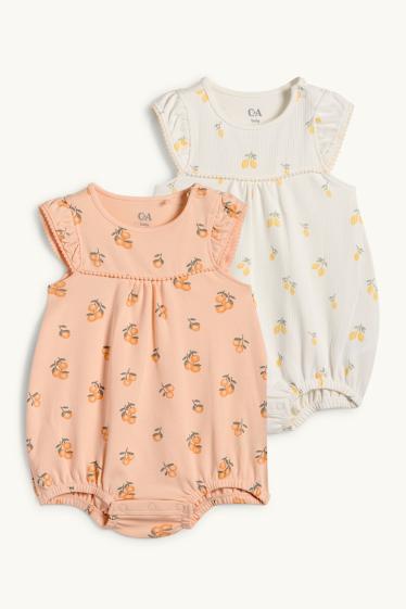 Baby Mädchen - Multipack 2er - Orangen und Zitronen - Baby-Schlafanzug - rosa