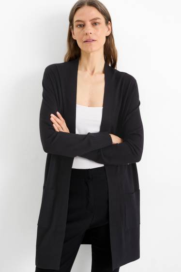 Femmes - Gilet long en maille - noir