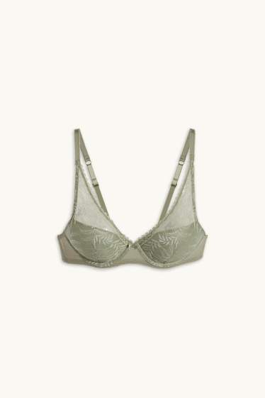 Dames - BH met beugels - PLUNGE - voorgevormd - groen