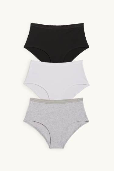 Mujer - Pack de 3 - braguitas - blanco / negro
