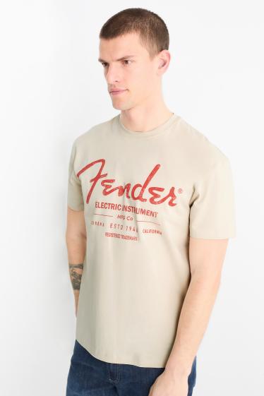 Heren - T-shirt - relaxed fit - Fender - licht beige