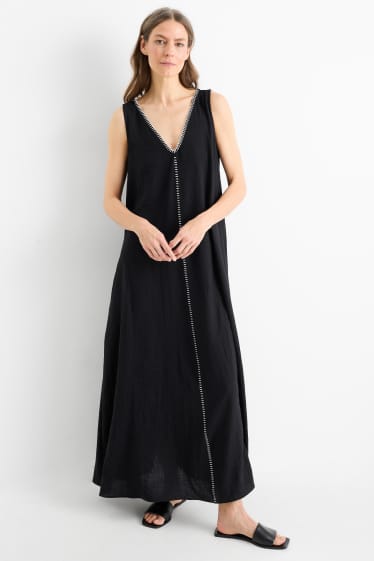 Femmes - Robe à encolure en V - noir