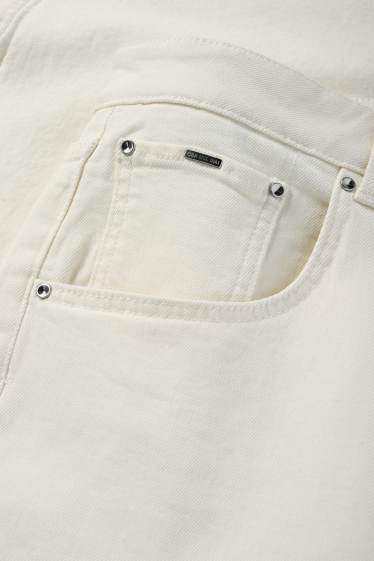 Dámské - Wide leg jeans - high waist - bílá