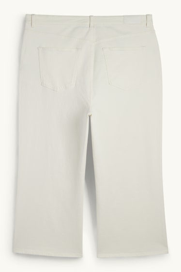 Dámské - Wide leg jeans - high waist - bílá