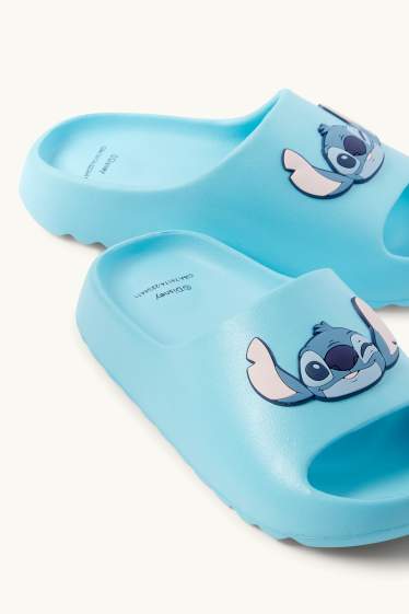 Kinderen: meisjes - Lilo & Stitch - badslippers - turquoise