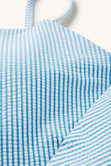 Damen - Badeanzug - wattiert - LYCRA® XTRA LIFE™ - gestreift - weiß / hellblau