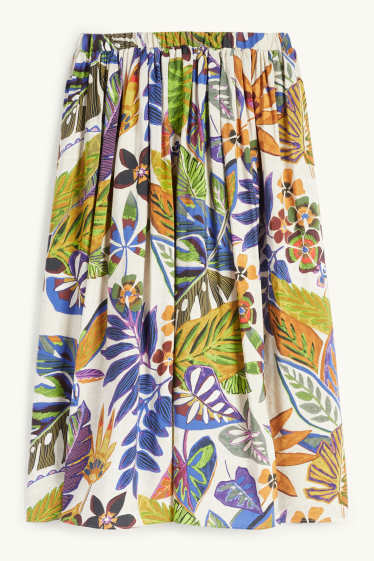 Donna - Gonna - a fiori - beige chiaro