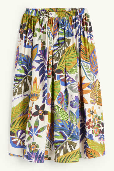 Donna - Gonna - a fiori - beige chiaro