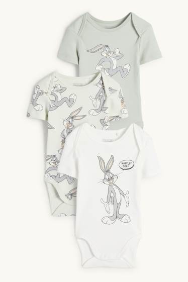 Bebés niños - Pack de 3 - Bugs Bunny - bodies para bebé - blanco