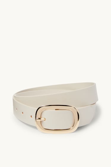 Women - Belt - faux leather - light beige