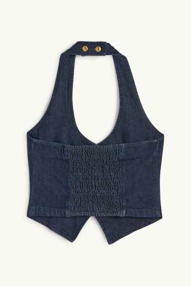 Damen - Jeans-Weste - dunkeljeansblau