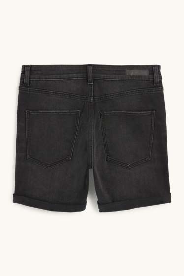 Dona - Texans curts - mid waist - LYCRA® - texà gris fosc