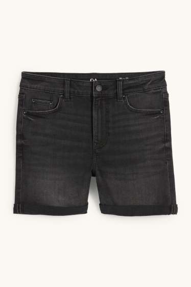 Dona - Texans curts - mid waist - LYCRA® - texà gris fosc