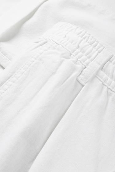 Hommes - Chino avec teneur en lin - tapered fit - blanc