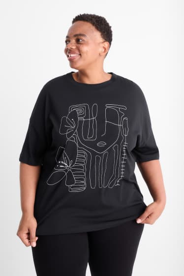 Women - T-shirt - regular fit - black