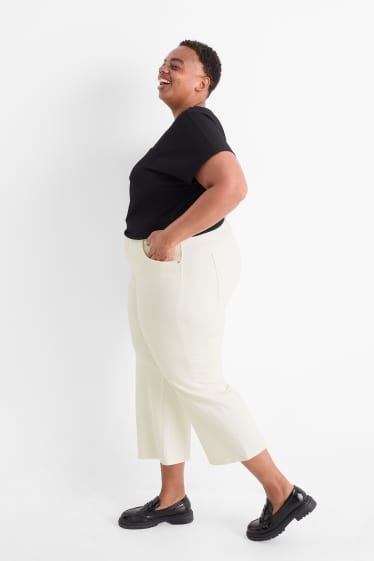 Dámské - Wide leg jeans - high waist - bílá