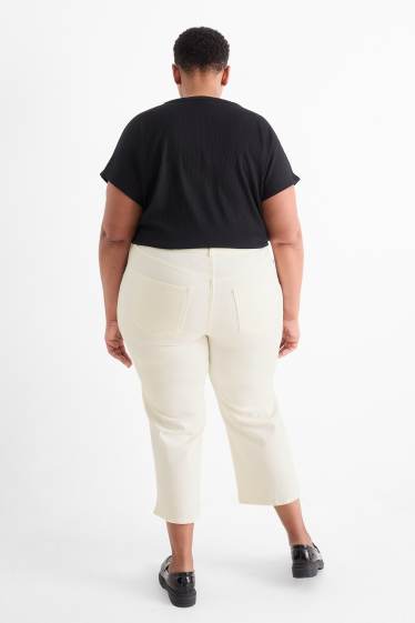 Dámské - Wide leg jeans - high waist - bílá