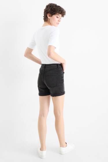 Dona - Texans curts - mid waist - LYCRA® - texà gris fosc