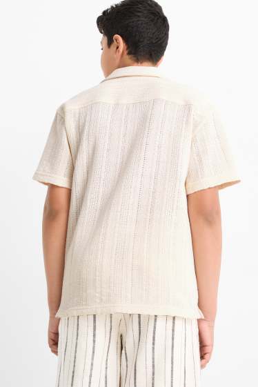Children Boys - Knitted shirt - textured - cremewhite