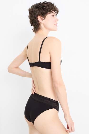 Dames - BH met beugels - DEMI - voorgevormd - zwart
