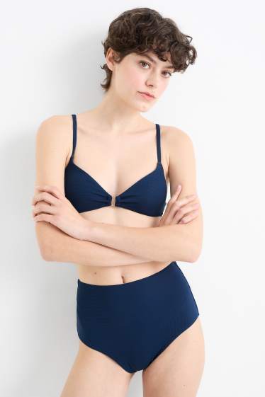 Mujer - Top de bikini - triangular - con relleno - LYCRA® XTRA LIFE™ - azul oscuro