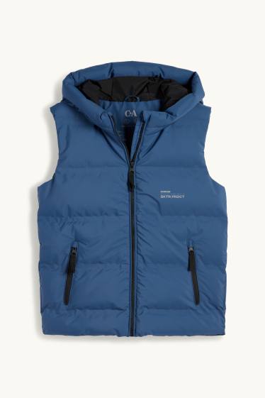 Niños - Chaleco acolchado con capucha - hidrófugo - azul
