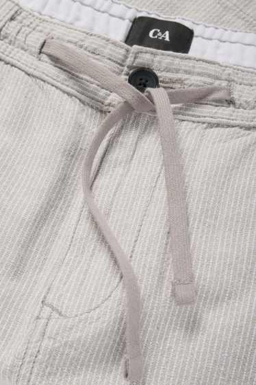 Hommes - Short - à rayures - gris clair