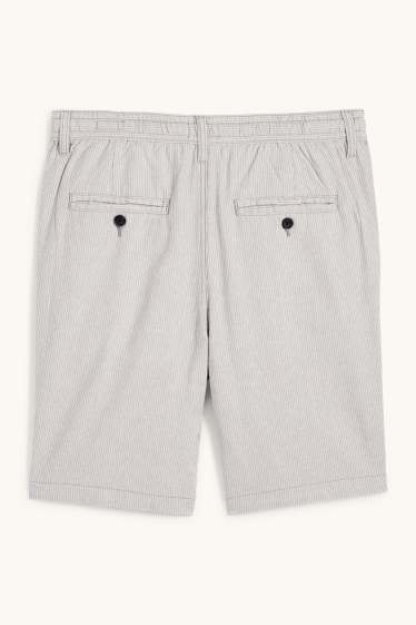 Hommes - Short - à rayures - gris clair