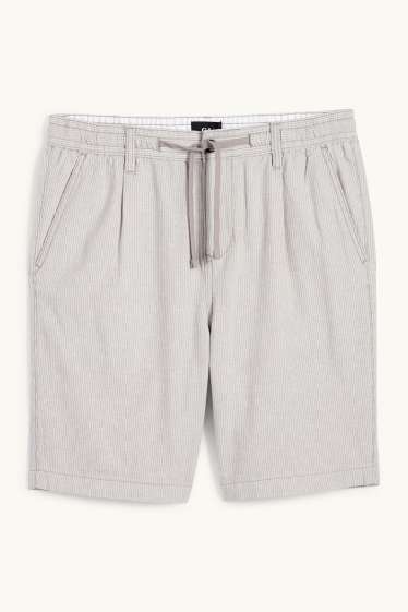 Hommes - Short - à rayures - gris clair