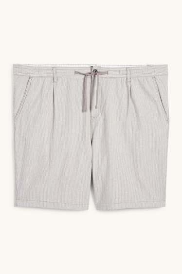 Hommes - Short - à rayures - gris clair