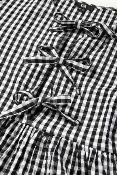 Donna - Vestito svasato - a quadretti - nero / bianco