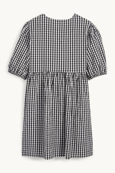 Donna - Vestito svasato - a quadretti - nero / bianco