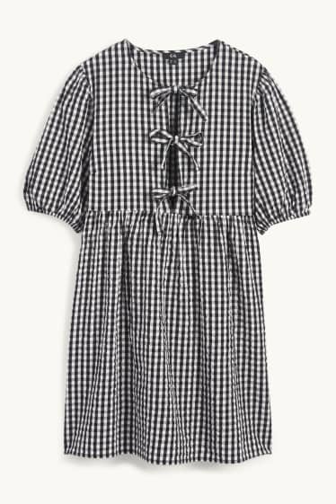Donna - Vestito svasato - a quadretti - nero / bianco